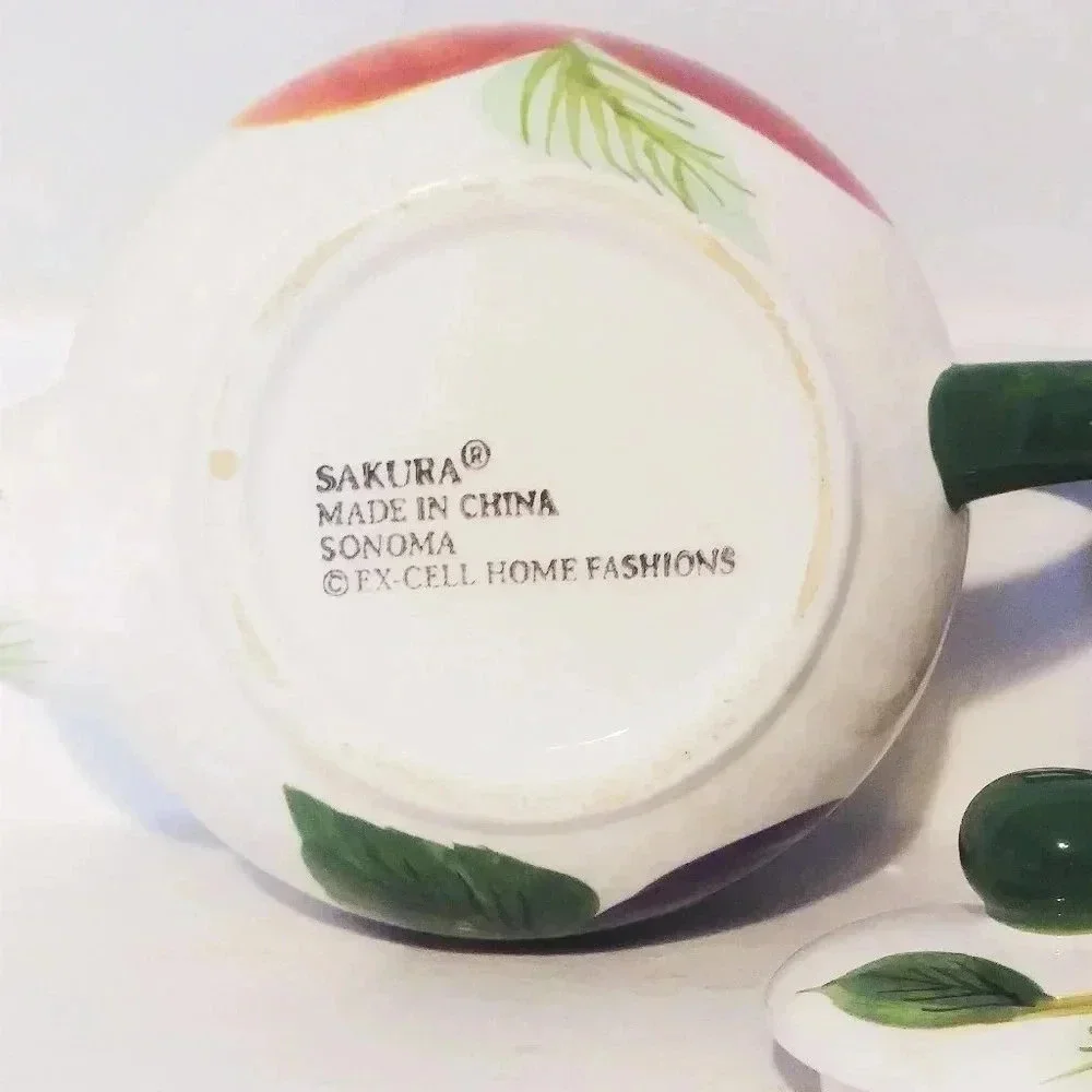 Sakura Fruit‎ Tea Coffee Pot & Napkin Holder Set